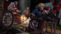 1girls 3boys 3d beer blonde_hair blowjob blue_eyes campfire cd_projekt_red clothed_sex drinking erection fellatio female fingerless_gloves hand_on_penis kneeling light-skinned_female light-skinned_male male outdoors penis short_hair sitting_on_chair soldier straight the_witcher the_witcher_(series) the_witcher_2 the_witcher_3:_wild_hunt thick_penis tongue_out ves weebstank