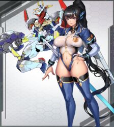 big_breasts black_hair robot sf_girls violet_eyes