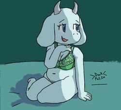 bed bra darkpatito goat goat_horns hair toriel undertale