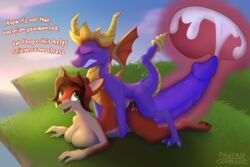 1girls 2020 3:2 absurd_res activision all_fours anthro anthro_on_feral anthro_penetrated ass breast_squish breasts brown_hair claws clenched_teeth closed_eyes cum cum_in_pussy cum_in_uterus cum_inside dialogue doggy_style dragon duo elora english_text faun female female_penetrated feral feral_penetrating feral_penetrating_anthro from_behind from_behind_position green_eyes hi_res hooves horn internal interspecies looking_at_another lying male male/female male_penetrating male_penetrating_female on_front open_mouth open_smile outside pawpadcomrade penetration penis sex short_hair smile spread_legs spyro spyro_the_dragon squish sunset teeth text uterus vaginal_penetration video_games wings zoophilia