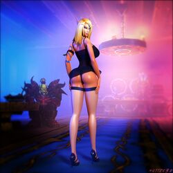 2020 3d 3d_(artwork) alleria_windrunner alliance_(warcraft) blizzard_entertainment elf female high_elf high_elf_ranger horde hunter_(warcraft) mottec tavern thong void_elf warcraft world_of_warcraft