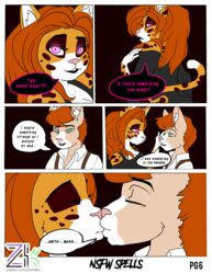 absurd_res anthro comic comic_page demon domestic_cat english_text eon_(zombikiss) felid feline felis female hazel_(zombikiss) hi_res incest magic_user male mammal mother nsfw_spells page_6 page_number parent patreon_reward son spells straight summoning url witch witchcraft zombikiss