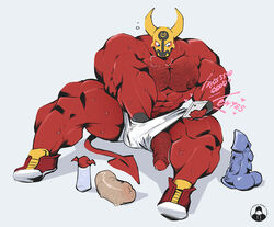 bara big_balls big_penis blush breath chest_hair devil_mask_(mskah) dildo gay hands_down_pants heart looking_at_phone lucha_del_diablo male male_only mskah original_character penis penis_out penis_through_leghole sex_toy sex_toys solo spread_legs sweating text vein veiny_penis watching_porn