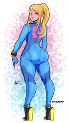 big_breasts bimbo bubble_butt female female_focus female_only huge_ass long_hair metroid nintendo samus_aran solo solo_female solo_focus thick_thighs truewaifu wide_hips zero_suit zero_suit_samus