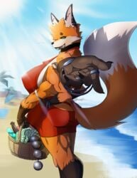 6_arms absurd_res anal_beads anthro ass bare_shoulders basket beach big_breasts big_bulge big_butt big_dildo black_sclera bracelet breasts bulge canid canine chest_tuft clothing collar detailed_background dildo dress ear_tuft finger_ring fluffy fluffy_tail fox fur furry futanari green_eyes gynomorph hi_res huge_anal_beads huge_breasts intersex jewelry mammal multi_arm multi_limb muscular muscular_anthro muscular_gynomorph muscular_intersex nails nipple_outline orange_body orange_fur picnic_basket piercing ranara red_clothing red_dress red_underwear seaside sex_toy silver_(metal) silver_jewelry smaller_version_at_source smile solo solo_futa sukarabe_ren tuft underwear