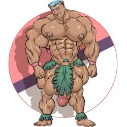 1boy anthro bara barely_clothed big_muscles gijinka huge_pecs huge_penis huge_thighs humanized ivysaur looking_at_viewer male male_only muk100 muscle muscles muscular muscular_male nintendo nude nude_male pokémon_(species) pokemon pokemon_(species) pokemon_rgby solo_male standing