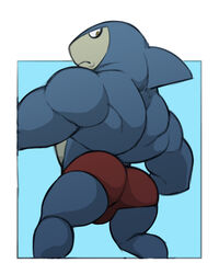 ass big_ass indy_jaws male male_only muscle muscular shark solo yo-kai_watch