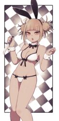 1girls big_breasts bikini bimbo breasts bunny_ears bunny_girl buns female female_only himiko_toga knife lamb-oic029 large_breasts looking_at_viewer matching_underwear minimalist_background my_hero_academia playboy_bunny solo teenager