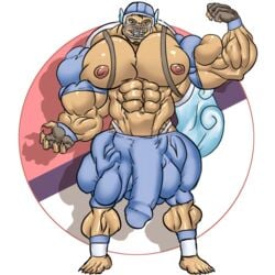 bara barely_clothed big_muscles bodybuilder huge_pecs huge_penis huge_thighs humanized male_only muk100 muscular_male nintendo pokemon tagme wartortle