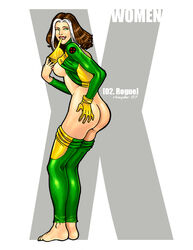 1girls 2007 anna_marie ass brown_hair female female_only gloves long_hair marvel rhaydar rogue_(x-men) solo straight_hair tagme x-men