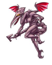 anthro breasts female female_only female_ridley flying genderswap_(mtf) metroid nintendo nude oniontrain ridley rule_63 solo space_dragon_(metroid) tagme