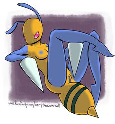 1girls anthro beedrill breasts color exposed_breasts female female_only nintendo nudity pokemon solo sting themasterball vulva