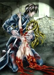 amputee blood censored edward_elric fullmetal_alchemist gore guro male male_only quadruple_amputee roy_mustang tagme