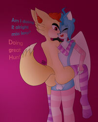 1boy 1girls 4:5 anthro anthro_on_anthro ass balls canid canine clothing domestic_cat duo felid feline felis female female_anthro female_penetrated femboy femboy_on_female fox genitals girly hetero hi_res legwear lexy male male/female male_anthro male_anthro/female_anthro male_penetrating male_penetrating_female mammal max_draws penetration penile penile_penetration penis sleeves stockings straight text wings