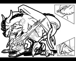 5:4 activision ass ass_up black_and_white black_bars bodily_fluids close-up coiled_tail cum cum_in_pussy cum_inside cynder deep_penetration dragon duo ejaculation female female_penetrated feral from_behind_position genital_fluids genitals letterbox love male male_penetrating male_penetrating_female mounting passionate penetration penis pussy razzek sex spyro_the_dragon straight video_games xero_(captainscales)