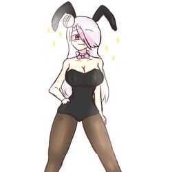 bunny_ears bunnysuit fnafhs fnafhs_z3ro meg_(fnafhs) pink_hair thekillerdumb two_tone_hair white_hair