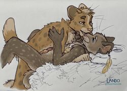 2020 5_fingers anthro anthro_on_anthro cougar crabbyraccoon digital_media_(artwork) felid feline fingers licking male male/male mammal nude open_mouth smile teeth tongue tongue_out