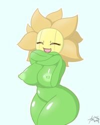 1girls 2019 anthro breasts closed_eyes female flower hi_res large_breasts nintendo nipples open_mouth plant pokémon_(species) pokemon pokemon_gsc puffy_nipples shiny_skin solo sunflora tonytoran