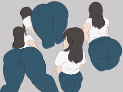 1girls ass ass_focus big_ass big_butt black_hair bottom_heavy bubble_ass bubble_butt caked_up cheesecake curvy_figure enen_no_shouboutai fat_ass fat_butt female female_only fire_force grey_background huge_ass huge_butt huge_thighs jeans large_ass large_butt long_hair oze_maki pale-skinned_female pale_skin pants pawg solo thick_ass thick_thighs tight_pants wide_hips yesevilberry