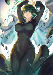 1girls 2d 2d_(artwork) adult_female aerokinesis big_breasts breasts clothed_female coat dress energy esper female female_only fit fit_female fubuki_(one-punch_man) fully_clothed fur_coat glowing_eyes green_eyes green_hair heroine human human_female human_only jewelry large_breasts light-skinned_female light_skin looking_at_viewer mashu_003 necklace no_sex one-punch_man powers psychokinesis realistic_proportions sfw slim slim_waist solo solo_female superheroine thick_thighs wide_hips young_woman