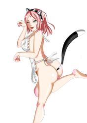 1girls anal_insertion apron ass boruto:_naruto_next_generations breasts cat_ears cat_pose cat_tail facial_mark fake_animal_ears feet feet_up female female_only forehead_mark green_eyes hairband naked_apron naruto naruto_(series) one_eye_closed pink_hair sakura_haruno solo tail_plug tongue tongue_out