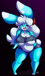 anthro areola bbw belly belly_button big_belly big_breasts blue_fur blue_nose breasts buckteeth bunny bunny_ears chalo chubby chubby_female clothed clothing digital_drawing_(artwork) digital_media_(artwork) exposed_stomach female female_only fur furry furry_only hair hairbow huge_breasts lagomorph large_belly long_hair looking_at_viewer mammal multicolored_fur navel open_mouth pixels_bunni pregnant rabbit red_eyes smile solo solo_female stomach teeth thick_thighs two_tone_fur white_fur white_hair wide_hips