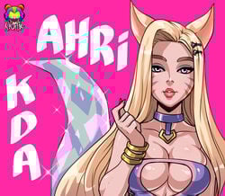 ahri blonde_hair female k/da_ahri k/da_all_out_ahri k/da_all_out_series k/da_series kyoffie league_of_legends