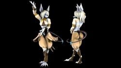 3d 4_fingers 4_toes absurd_res accessories anthro blonde_hair burmecian clothed dancing female female_only final_fantasy final_fantasy_ix fit fit_female freya_crescent gold_jewelry long_ears long_tail model_sheet rat square_enix