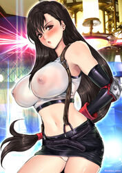 big_breasts female female_focus female_only final_fantasy final_fantasy_vii long_hair nipples nipples_visible_through_clothing oyaman solo solo_female solo_focus tifa_lockhart