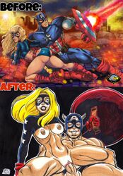 ass before_and_after before_sex big_balls big_breasts blonde_hair blue_eyes breasts captain_america captain_america's_shield captain_america_(series) carbertartwork cosmic_staff costume courtney_whitmore crossover dc dc_comics edit female hero heroes heroine holding_object holding_shield huge_ass huge_butt looking_at_penis looking_pleasured male marvel marvel_comics mask masks nipples partially_clothed penis red_boots red_gloves rob_durham sex shirt_lift sitting_on_lap sitting_on_penis smile smiling staff star_spangled_girl stargirl steve_rogers straight superhero superheroine text two_pictures vaginal_penetration vaginal_sex warzone