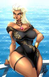 1girls african african_female alternate_costume alternate_version_available big_breasts breasts cleavage color colored curvaceous curves curvy curvy_figure dark-skinned_female dark_skin deviantart digital_media_(artwork) disney dress fanart female female_focus female_only henrik-drake hhammerh hourglass_figure large_breasts mature mature_female queen_la rsahnp solo tarzan_(1999_film) the_legend_of_tarzan thick_legs thick_thighs thin_waist thong v-string voluptuous water wide_hips