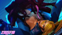 3d alien blonde_hair blue_eyes held_down looking_at_viewer mating_press metroid monster nintendo pinned rape samus_aran sarah_bryant_(model) straight torn_clothes vaginal_penetration zalsfm