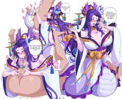 1boy 1girls 2020 anilingus blowjob blowjob_face cassiopeia_du_couteau censored cock_worship drogod_(artist) fellatio lamia league_of_legends mosaic_censoring naga purple_hair rimming riot_games simple_background spirit_blossom_cassiopeia spirit_blossom_series tailjob white_background x-ray