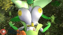 1boy 1girls 3d animated animated_gif anthro green_benis lilligant pokémon_(species) pokemon rgtdwtbr