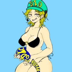 1girls big_breasts bikini blush breasts diego_brando female genderbend hat jojo's_bizarre_adventure rule_63 solo solo_female solo_focus steel_ball_run tail thecrazyartofandrew