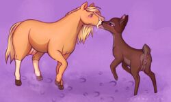 5:3 animal_genitalia bambi's_mother bambi_(film) bodily_fluids breasts cervid cervine commission_art crotchboobs digital_media_(artwork) disney dreamworks drooling duo equid equine esperanza_(cimarron) female female/female female_only feral feral_on_feral feral_only genital_fluids genitals hi_res hooves horse kissing lesbian mammal open_mouth pussy saliva spirit:_stallion_of_the_cimarron tourmalice yuri