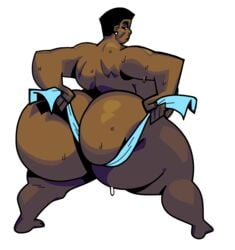 amanda_waller annoyed ass bbw big_breasts black_hair black_skin breasts commission dat_ass dc dc_comics female female_only flossing huge_ass justice_league looking_at_viewer looking_over_shoulder nondelismell sideboob tagme thick_thighs towel wet