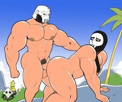 2boys brutus_(fortnite) call_of_duty_modern_warfare_2_(2022) elfein fortnite gay ghost_(modern_warfare_2) male_only masked muscles muscular penetration penis tagme