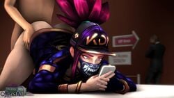 1boy 1girls 3d akali animated bored cyru_sfm k/da_akali k/da_series league_of_legends no_sound on_phone phone rolling_eyes sex source_filmmaker straight tagme video