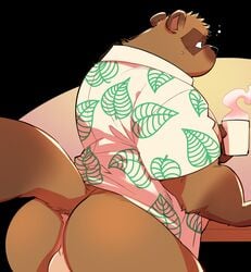 animal_crossing ass backsack bara coffee furry gay kokuhane male_only nintendo solo solo_male source_request tail tom_nook year_request