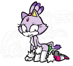 anthro blaze_the_cat bodily_fluids chaos_emerald drooling female flat_chested fur humor low_res masturbation mrplow34 purple_body purple_fur saliva solo sonic_(series) sonic_the_hedgehog_(series) vaginal_masturbation vaginal_penetration