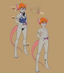 anthro eroamyart gamer_girl glasses piercings rat refsheet tattoo video_games