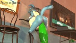 3d animated anthro back_breast backboob dildo huge_ass huge_breasts lucario pokemon pokemon_(species) rgtdwtbr