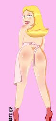 american_dad apron ass blonde_hair blush francine_smith high_heels lipstick zetther