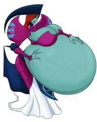 big_belly big_breasts huge_belly hyper_belly nintendo oracle_of_ages pregnant ready_to_pop red_hair riddleaugust stomach tagme the_legend_of_zelda veran voluptuous