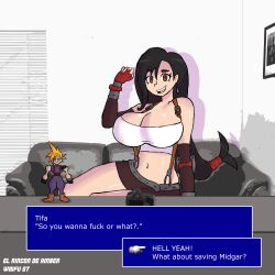 casting_couch el_rincon_de_amber excited final_fantasy final_fantasy_vii happy huge_breasts large_breasts looking_at_viewer pov talking_to_viewer tifa_lockhart video_games