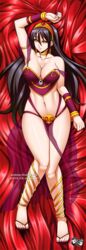 1girls amber_eyes belly belly_dancer belly_dancer_outfit black_hair cleavage dancer dancer_outfit female female_only harem_girl harem_outfit jadenkaiba large_breasts legwear loincloth long_hair looking_at_viewer lying_on_back navel neferata sandals slave slave_collar slave_outfit slavegirl tiara vampire_count warhammer_(franchise) warhammer_age_of_sigmar warhammer_fantasy