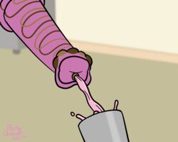 5:4 animal_genitalia animal_penis asinus bodily_fluids cake_(pastry_donkey) cup donkey equid equine equine_penis feral flavored_pee flavored_urine food food_fetish food_play genital_fluids genitals hi_res inside liquid male mammal milkshake pastry_donkey pee_in_a_cup peeing penis pink_penis solo unusual_urine urine watersports