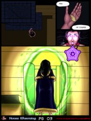 comic english_text female male page_3 sonya_(villainous_muse) villainous_muse