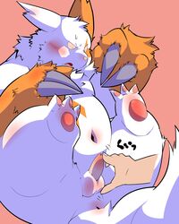 2010 4:5 anthro anus ass balls belly erection fur genitals humanoid_hands kemono male navel nintendo orange_body orange_fur overweight overweight_male penis pokémon_(species) pokemon pokemon_(species) sigenoya simple_background solo_focus takotyutyu video_games zangoose